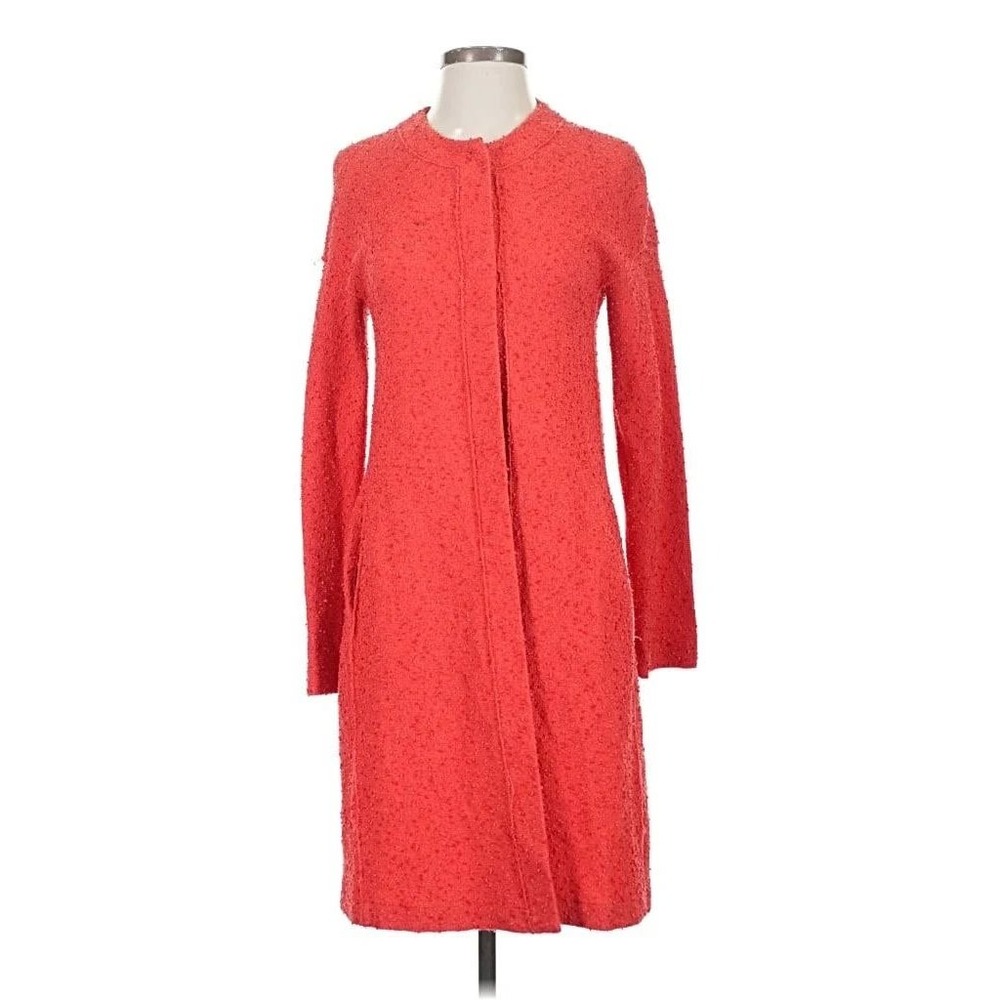Harris Wharf‎ London jacket midi L 8-10 44 IT red boucle light pockets designer
